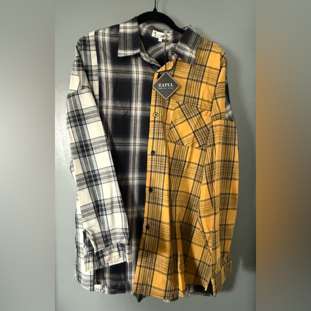 Zaful patchwork button up 3XL